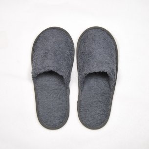 Zapatillas gris antracita de rizo algodón 100% 2