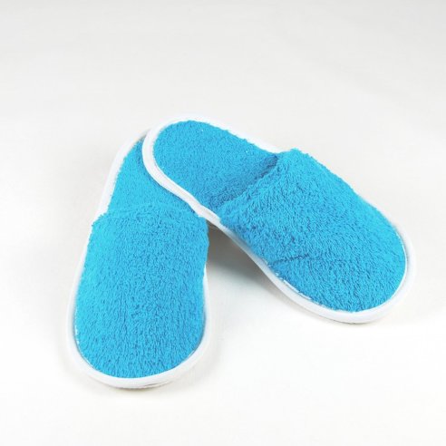 Zapatillas azul turquesa de rizo algodón 100%