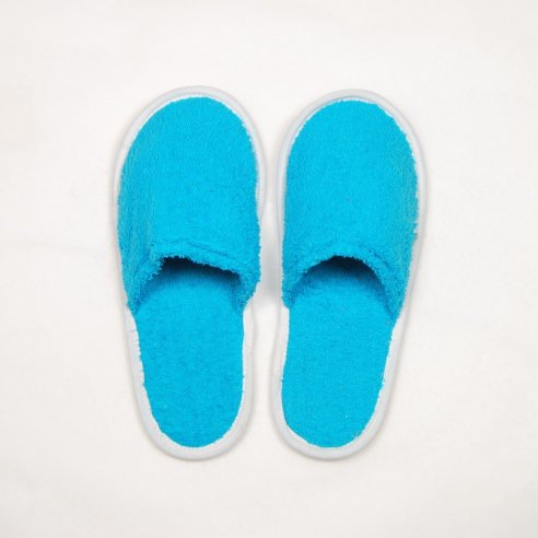 Zapatillas azul turquesa de rizo algodón 100%