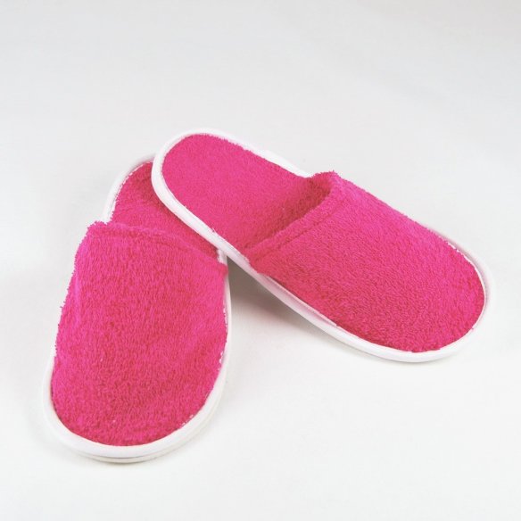 Zapatillas de rizo color fucsia algodón 100%