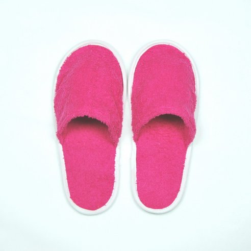 Zapatillas de rizo color fucsia algodón 100%