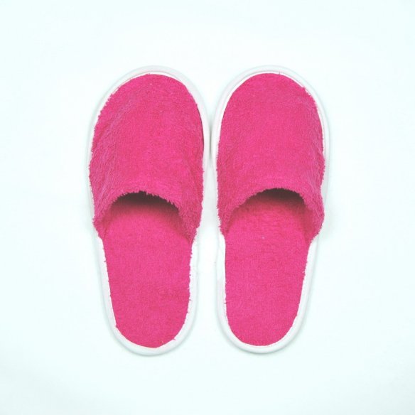 Zapatillas de rizo color fucsia algodón 100%