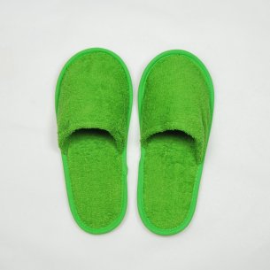 Zapatillas de rizo color verde algodón 100% 2