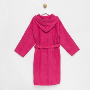 Albornoz niño fucsia con capucha algodón 100% 2
