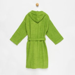 Albornoz niño verde con capucha algodón 100% 2