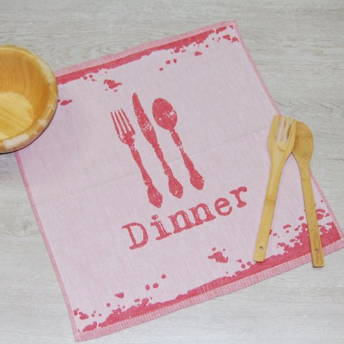 Red kitchen towel made from 100% cotton