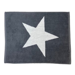 Dark Grey bath mat Star made from 100% cotton