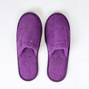 Zapatillas baño moradas de rizo algodón 100% 2
