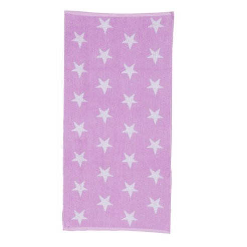 Serviette de bain mauve à motif Stars 100 % coton