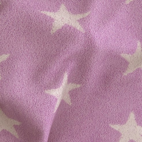 Serviette de bain mauve à motif Stars 100 % coton