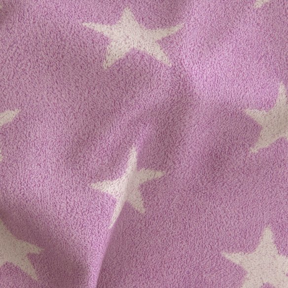 Serviette de bain mauve à motif Stars 100 % coton