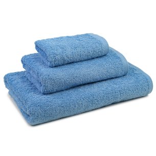 Juego 3 toallas de baño azul EXCLUSIVE algodón 100%