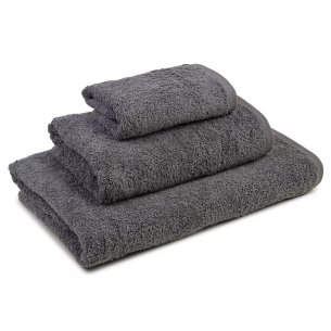 Juego 3 toallas de baño gris EXCLUSIVE algodón 100%