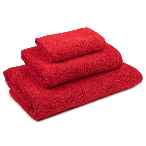 Juego 3 toallas de baño rojo EXCLUSIVE algodón 100%