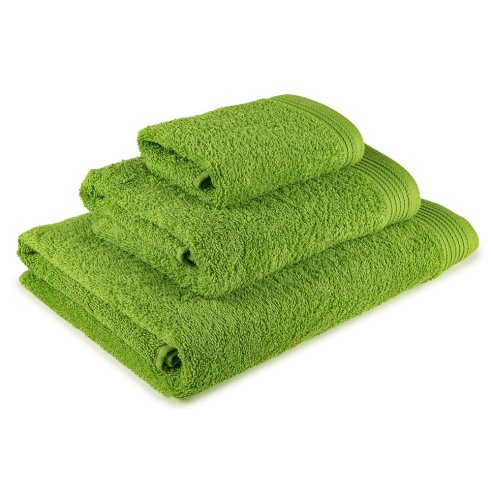 Lot 3 serviettes vert pistache Basic uni 100% coton