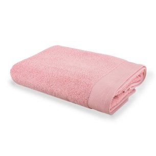 Serviette de bain rose Zero Twist unie 100% coton extra doux et écologique.