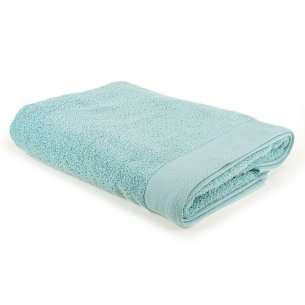 Serviette de bain nile bleu Zero Twist unie 100% coton extra doux et écologique.