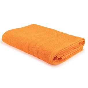 Toalla de rizo para el baño naranja lisa de algodón 100%