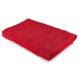 Toalla de rizo para el baño roja lisa de algodón 100%