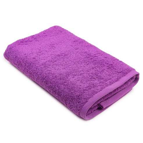 Serviette de bain violette unie 100 % coton