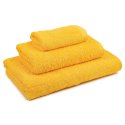 Serviette de bain jaune unie 100 % coton