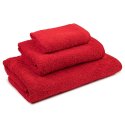Serviette de bain rouge unie 100 % coton