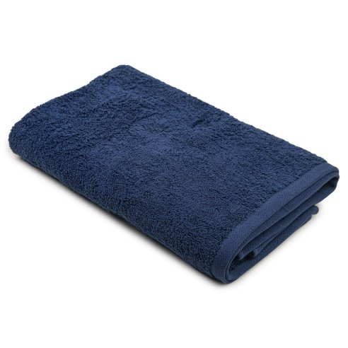 Toalla de rizo para el baño azul navy lisa de algodón 100%