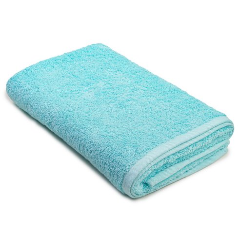 Serviette de bain bleu céladon unie 100 % coton