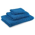 Lot de serviettes bleu nautique uni 100 % coton