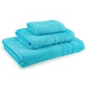 Lot de serviettes bleu turquoise uni 100 % coton