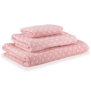 Lot de serviettes rose Dots uni 100% coton