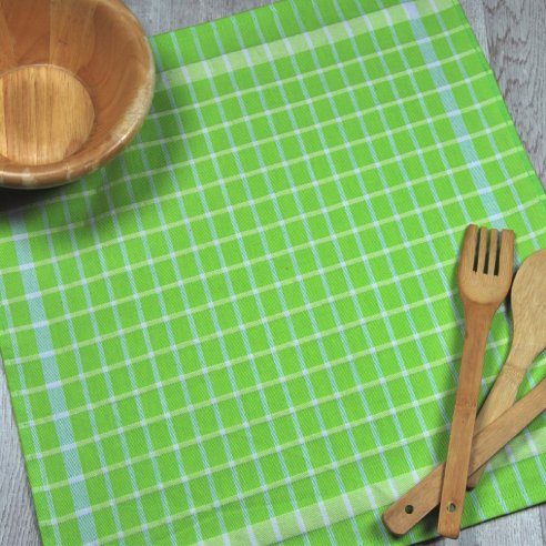 Set 4 Paños de cocina cuadros algodón 100%