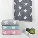 Grey Bath Towel design Stars made from 100% cotton