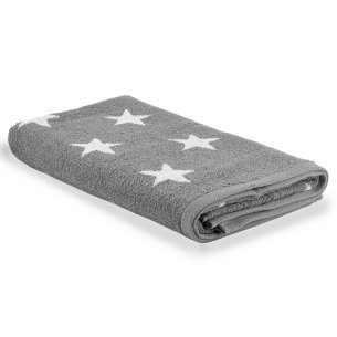 Dark Grey Bath Towel design Stars made from 100% cotton
