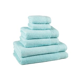 Juego de 6 toallas azul nilo Azahar de algodón 100%