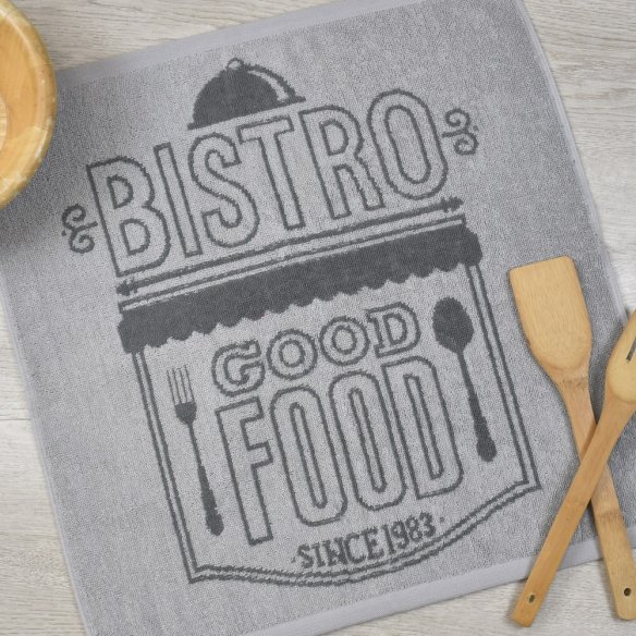 Paño de cocina gris de rizo 100% algodón