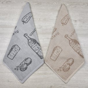 Paño de cocina gris de rizo 100% algodón 2