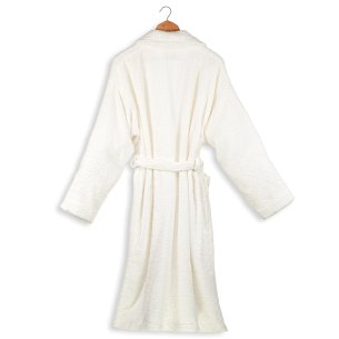 Albornoz baño blanco liso de algodón 100% 2