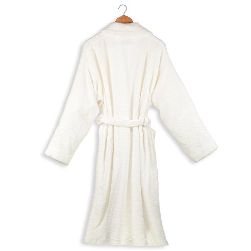 Albornoz baño blanco liso de algodón 100%