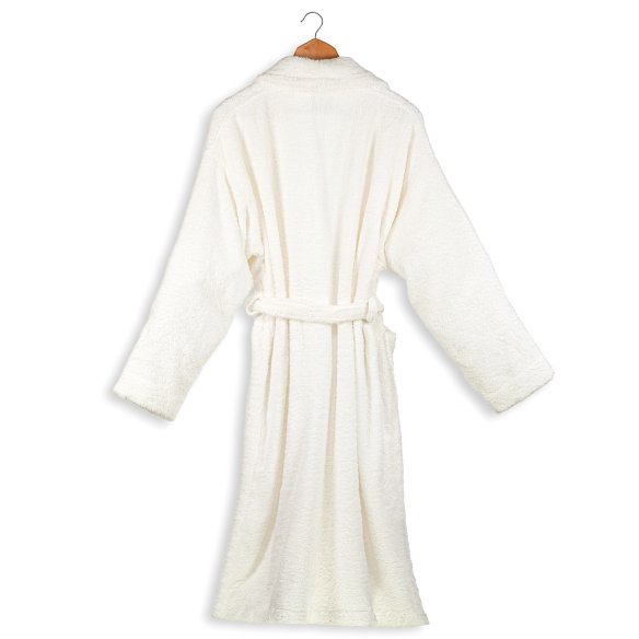 Albornoz baño blanco liso de algodón 100%