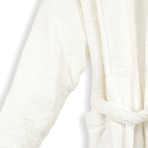 Albornoz baño blanco liso de algodón 100%