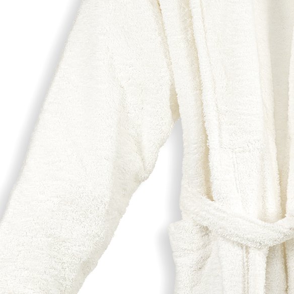 Albornoz baño blanco liso de algodón 100%
