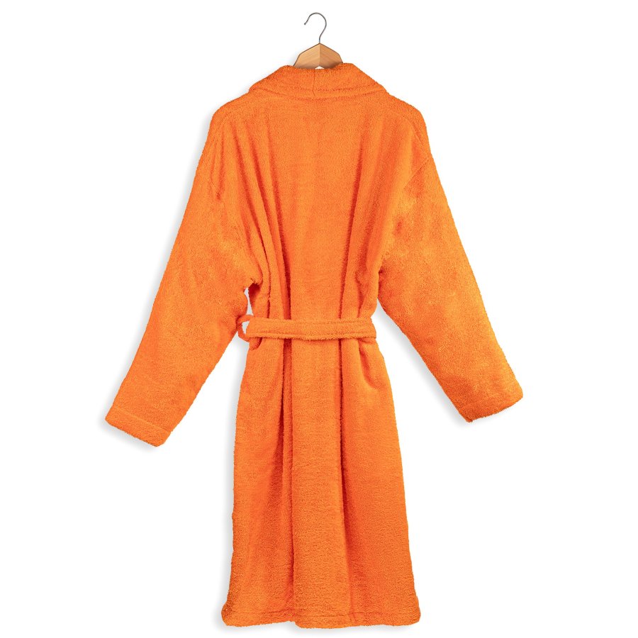 Peignoir de bain orange uni 100 coton