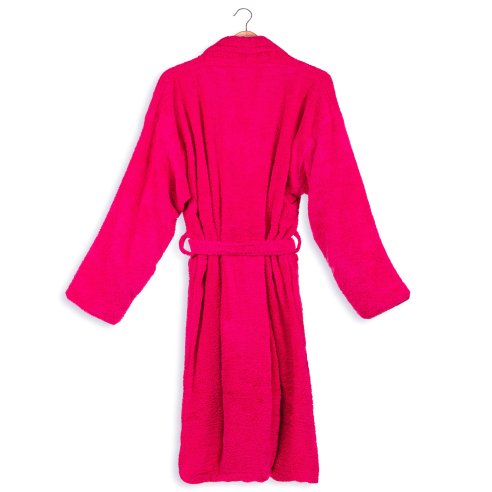 Albornoz baño fucsia liso de algodón 100%