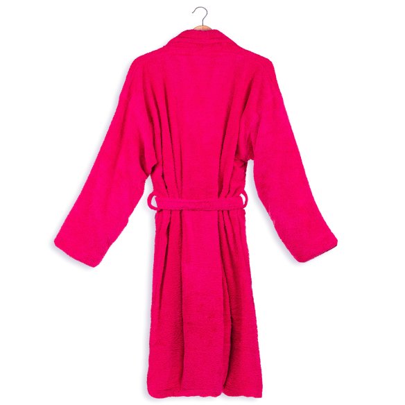 Albornoz baño fucsia liso de algodón 100%