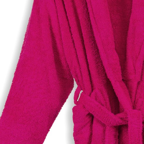 Albornoz baño fucsia liso de algodón 100%