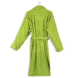 Albornoz baño verde pistacho liso de algodón 100% 2