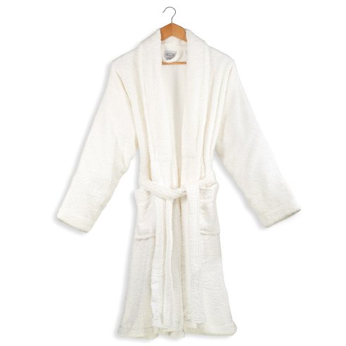 White adult bathrobe made from 100% cotton