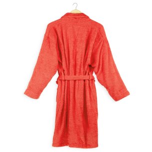 Albornoz baño coral liso adulto de algodón 100% 2