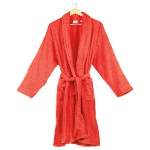 Albornoz baño coral liso adulto de algodón 100%